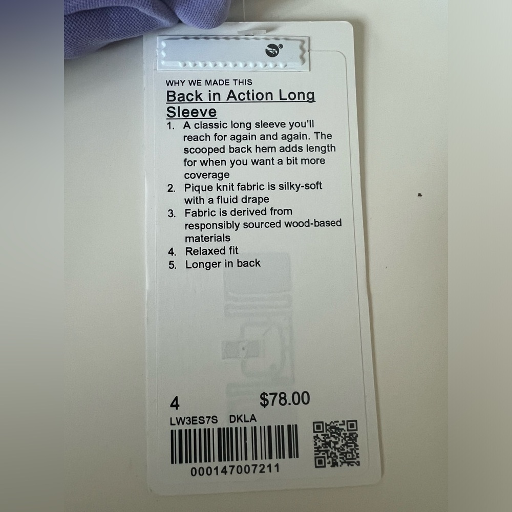 Lululemon Back in Action Long Sleeve - Dark Lavender - Picture 5 of 5